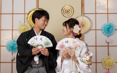 スタジオにて和装前撮り撮影