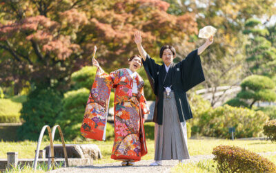 花田苑とスタジオにてフォトウェディング